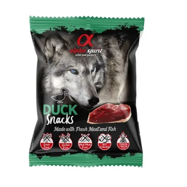 alpha spirit Dog Snack gewürfelt Ente 50g